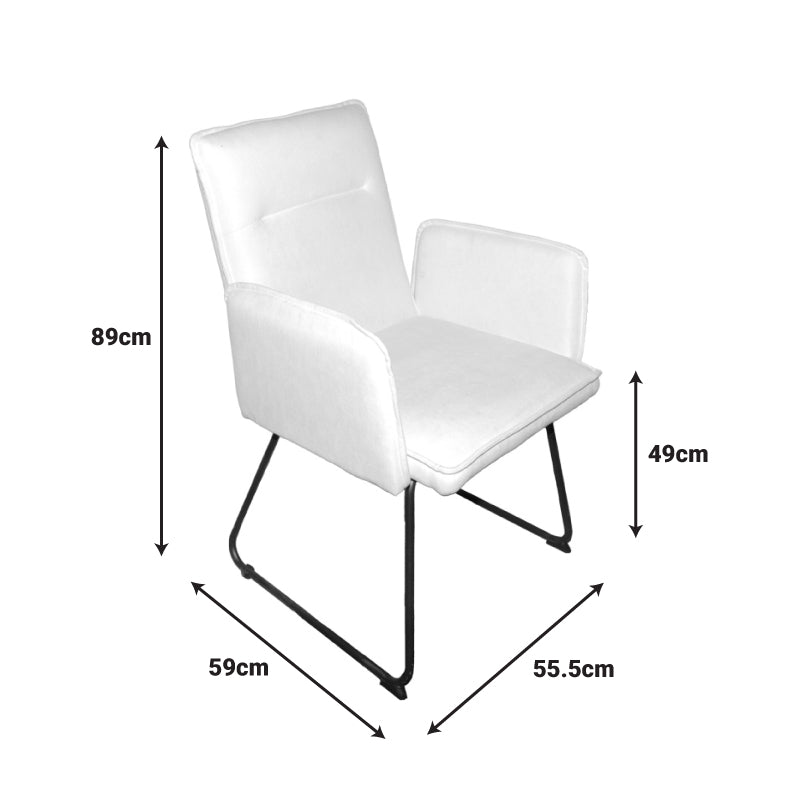 Πολυθρόνα Essential  ύφασμα μπεζ-πόδι μαύρο μεταλλικό 55.5x59x89εκ