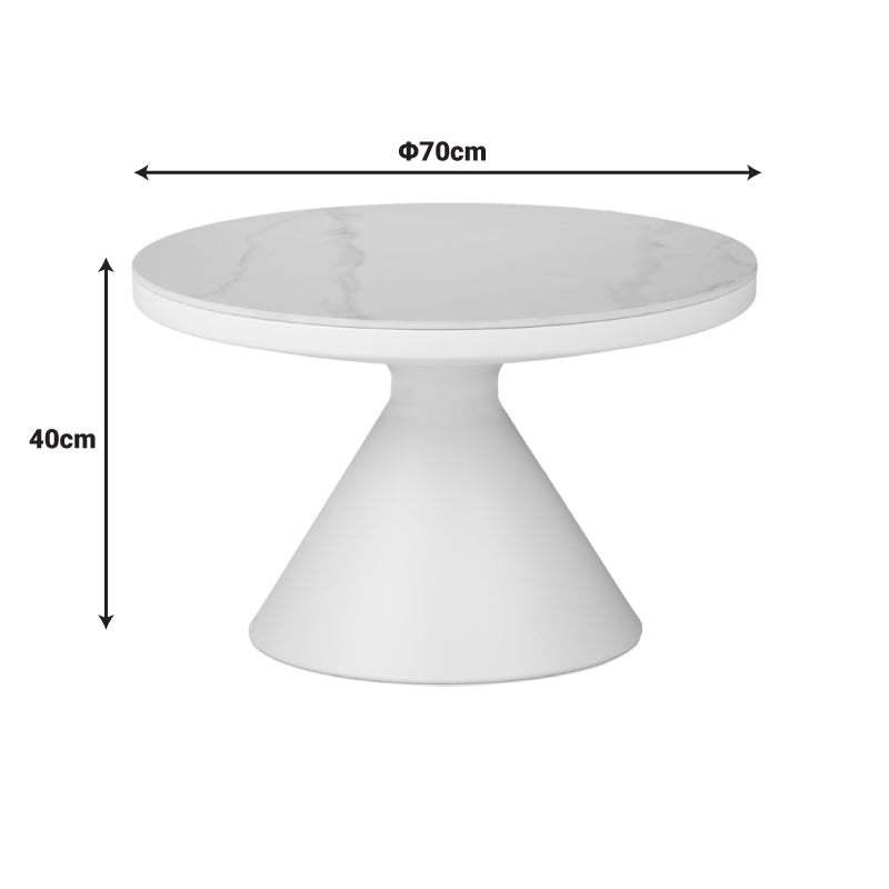 Βοηθητικά τραπέζια Coozlin Inart sintered stone σε απόχρωση λευκό μαρμάρου με λευκό μέταλλο - Pakobazaar