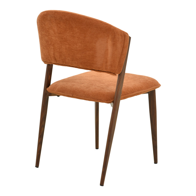 Καρέκλα Dolez  terracotta ύφασμα-πόδι καρυδί μέταλλο 49x58.5x82εκ - Pakobazaar