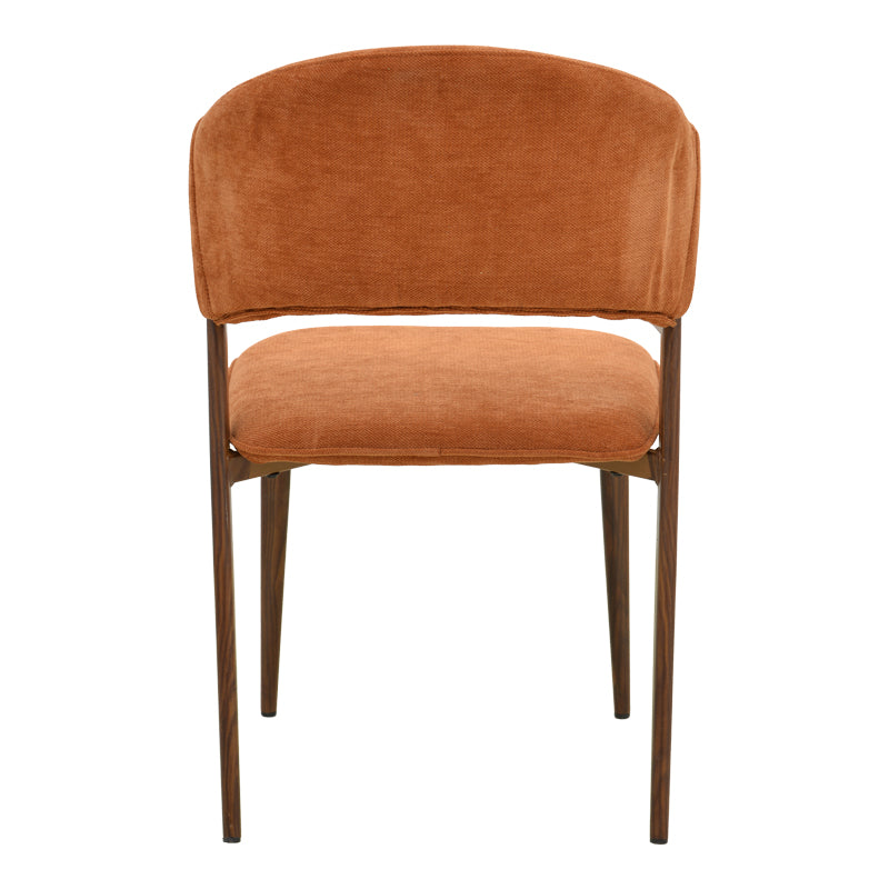 Καρέκλα Dolez  terracotta ύφασμα-πόδι καρυδί μέταλλο 49x58.5x82εκ - Pakobazaar