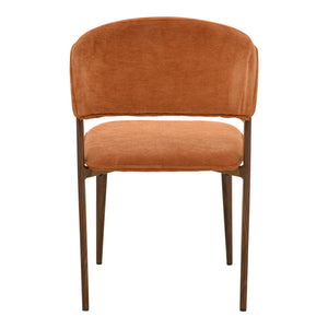 Καρέκλα Dolez  terracotta ύφασμα-πόδι καρυδί μέταλλο 49x58.5x82εκ - Pakobazaar