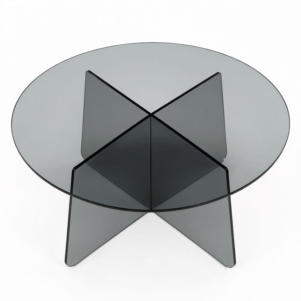 Τραπέζι σαλονιού Cleary  tempered 8mm γυαλί ανθρακί Φ70x45εκ - Pakobazaar