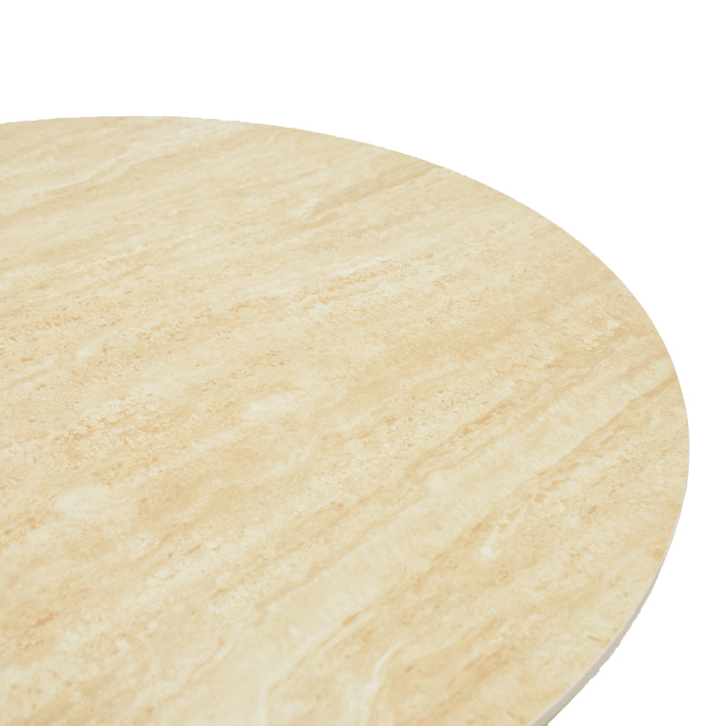 Τραπέζι Karlino  sintered stone σε όψη τραβερτίνας-mdf σε φυσική απόχρωση 180x90x76εκ - Pakobazaar