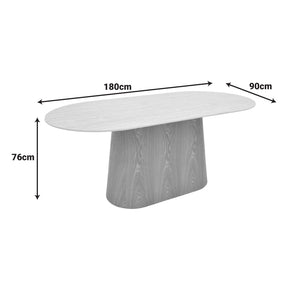Τραπέζι Karlino  sintered stone σε όψη τραβερτίνας-mdf σε φυσική απόχρωση 180x90x76εκ - Pakobazaar