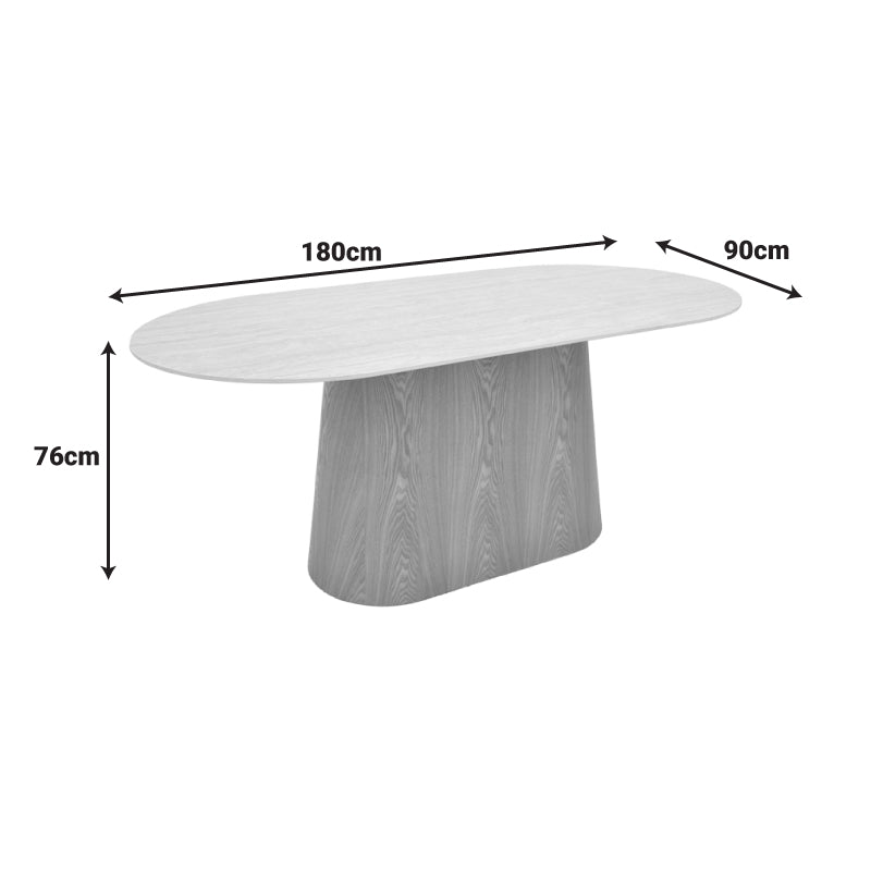 Τραπέζι Karlino  sintered stone σε όψη τραβερτίνας-mdf σε φυσική απόχρωση 180x90x76εκ - Pakobazaar