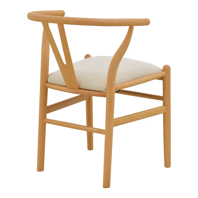 Καρέκλα Wishbone  rubberwood-ύφασμα σε φυσική-μπεζ απόχρωση 51x58x73εκ