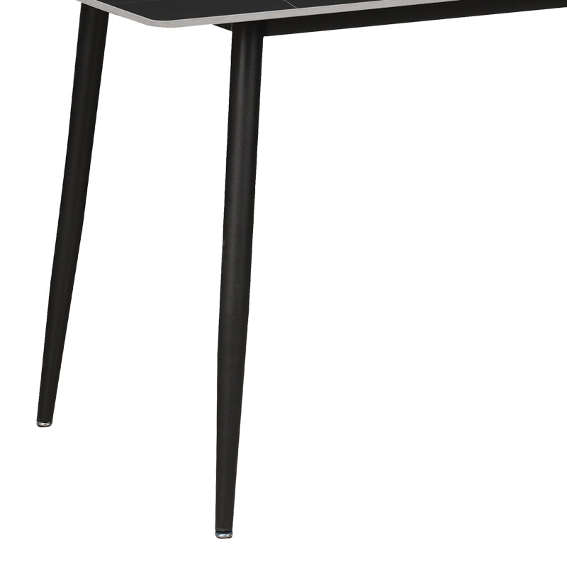 Τραπέζι Gustas  μαύρο μαρμάρου sintered stone-μαύρο μέταλλο 140x80x76εκ