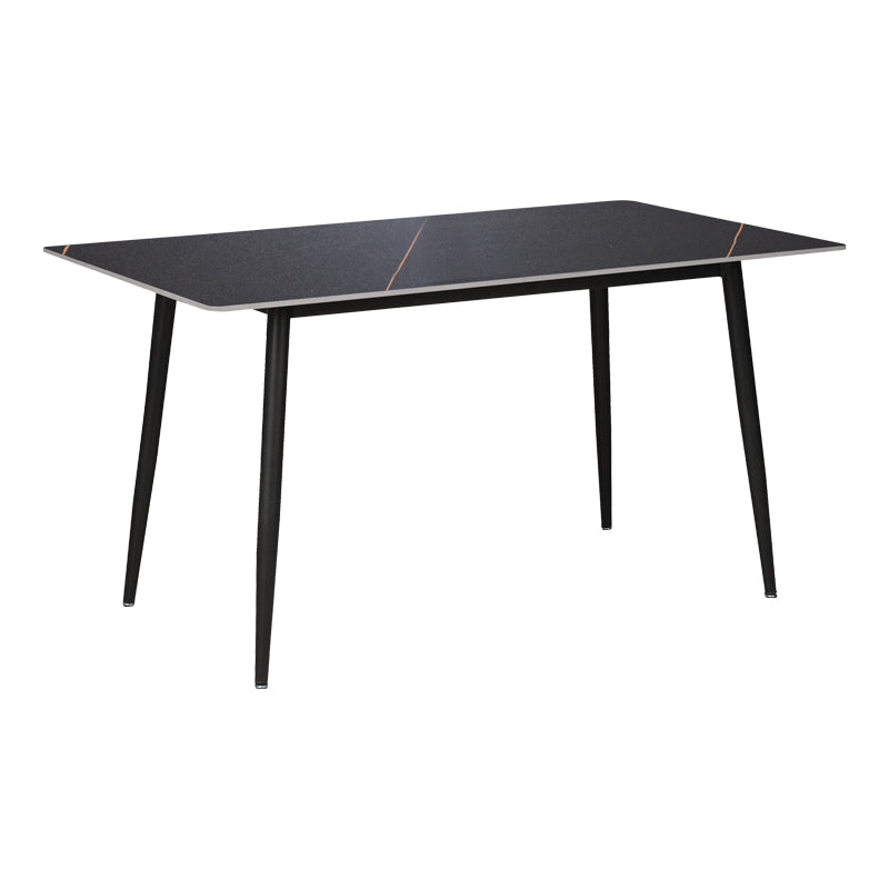 Τραπέζι Gustas  μαύρο μαρμάρου sintered stone-μαύρο μέταλλο 140x80x76εκ