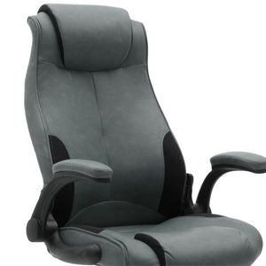 Καρέκλα γραφείου διευθυντή Bear  pu γκρι antique-μαύρο - Pakobazaar