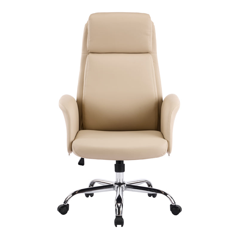 Καρέκλα γραφείου διευθυντή Derjio  μπεζ pu 68x66x115εκ