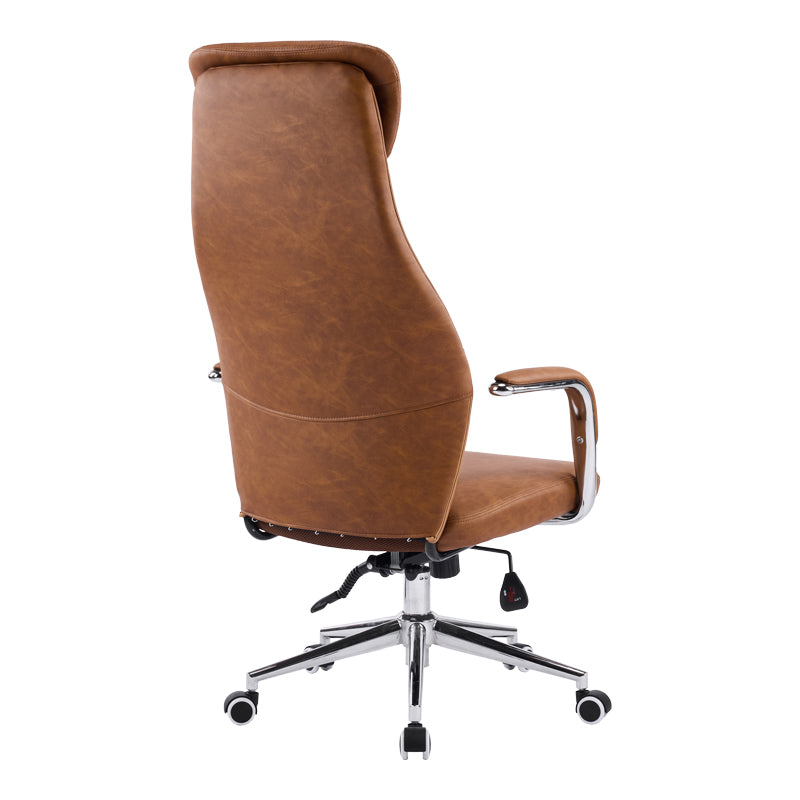 Καρέκλα γραφείου διευθυντή Ferka  καφέ pu 64x71x120-128εκ - Pakobazaar