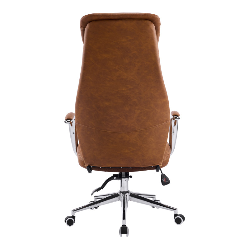 Καρέκλα γραφείου διευθυντή Ferka  καφέ pu 64x71x120-128εκ - Pakobazaar
