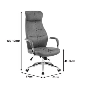 Καρέκλα γραφείου διευθυντή Ferka  καφέ pu 64x71x120-128εκ - Pakobazaar