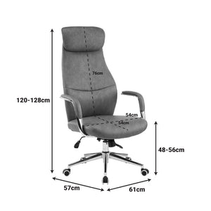 Καρέκλα γραφείου διευθυντή Ferka  καφέ pu 64x71x120-128εκ - Pakobazaar