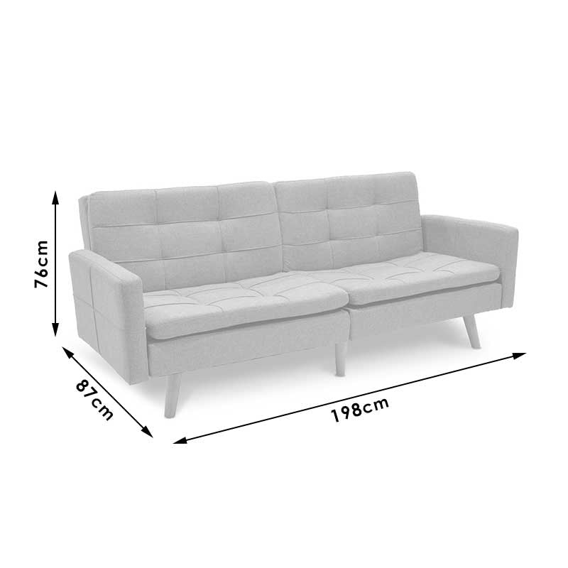 Καναπές-κρεβάτι Flexible  σε ανθρακί ύφασμα 198x87x76εκ - Image 11