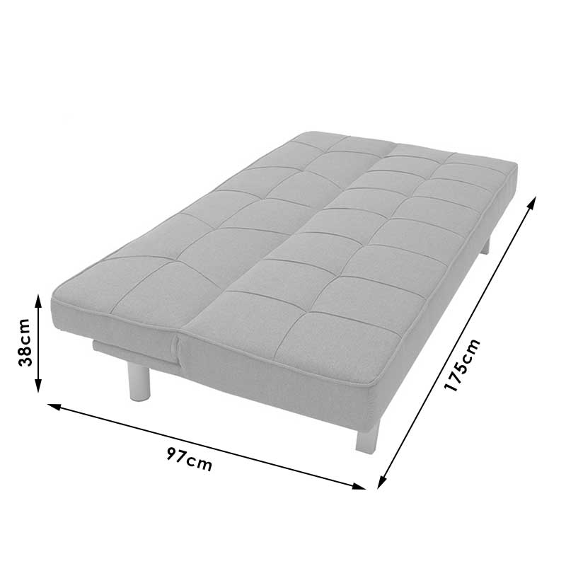 Καναπές-κρεβάτι Travis  3θέσιος με ύφασμα μπεζ 175x83x74εκ - Pakobazaar