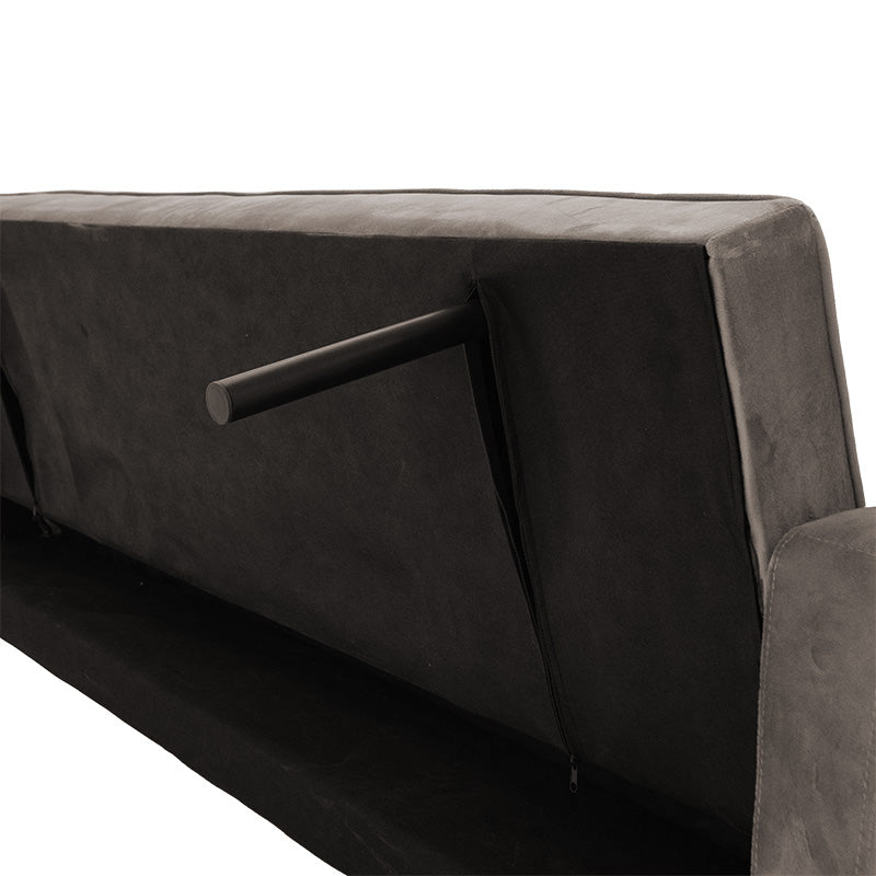 Καναπές-κρεβάτι Success  3θέσιος βελούδο γκρι-μπεζ 190x80x84εκ - Pakobazaar