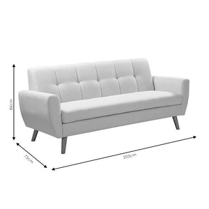 Καναπές Decency  3θέσιος ύφασμα μπεζ 203x75x86εκ - Pakobazaar
