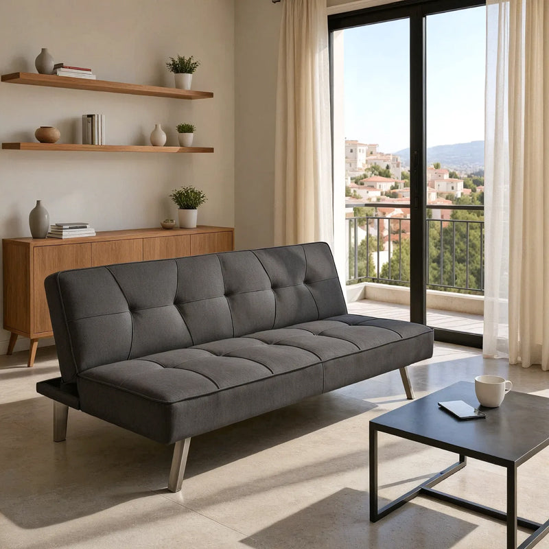 Καναπές-κρεβάτι Travis  3θέσιος με ύφασμα ανθρακί 175x83x74εκ - Pakobazaar