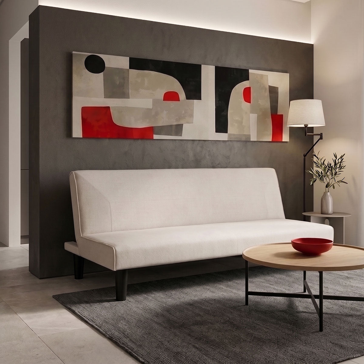Καναπές κρεβάτι Kedran  3θέσιος μπεζ ύφασμα 166x75,5x70εκ - Pakobazaar