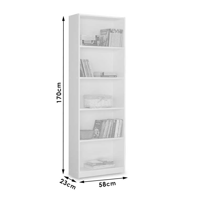 Βιβλιοθήκη Max  σε λευκό χρώμα 58x23x170εκ - Pakobazaar