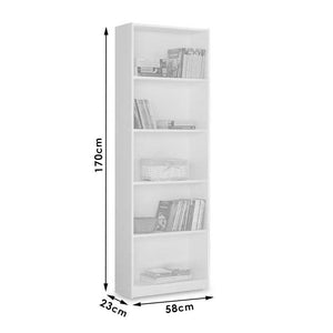 Βιβλιοθήκη Max  σε λευκό χρώμα 58x23x170εκ - Pakobazaar