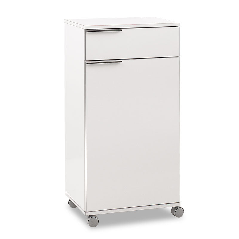 Ντουλάπι Chad  τροχήλατο με συρτάρι λευκό gloss 50x40x100εκ - Pakobazaar