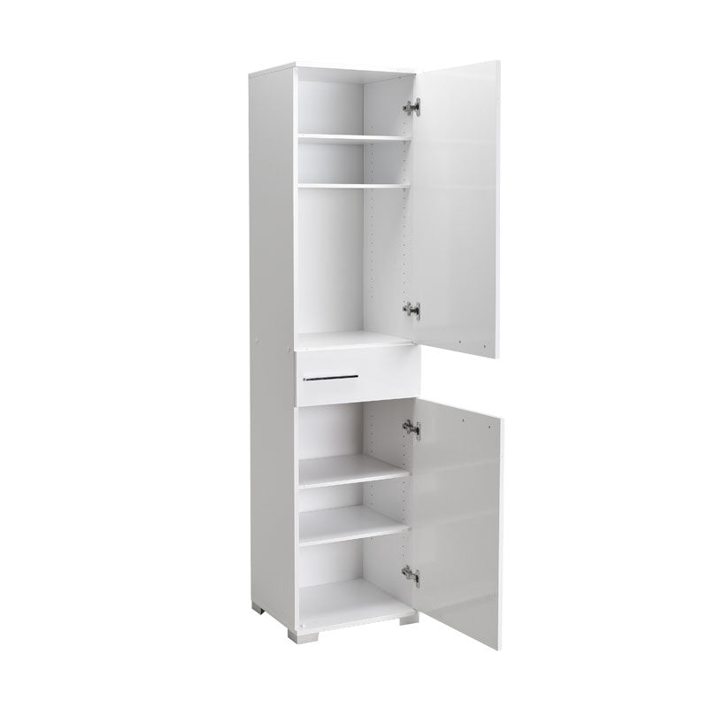 Ντουλάπα Chad  με συρτάρια λευκό gloss 45x40x188εκ - Pakobazaar