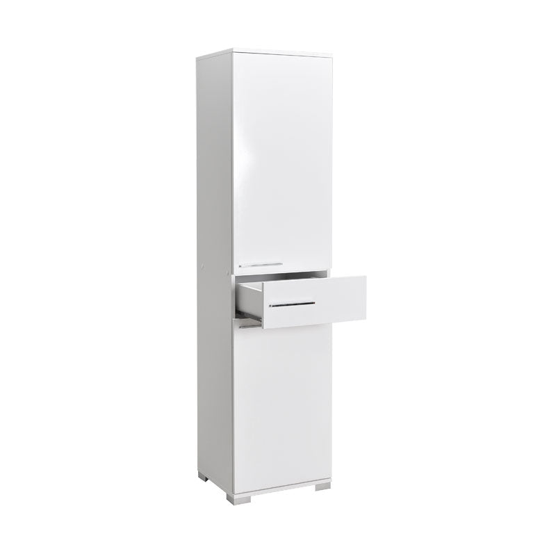 Ντουλάπα Chad  με συρτάρια λευκό gloss 45x40x188εκ - Pakobazaar
