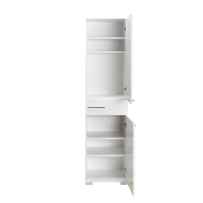 Ντουλάπα Chad  με συρτάρια λευκό gloss 45x40x188εκ - Pakobazaar