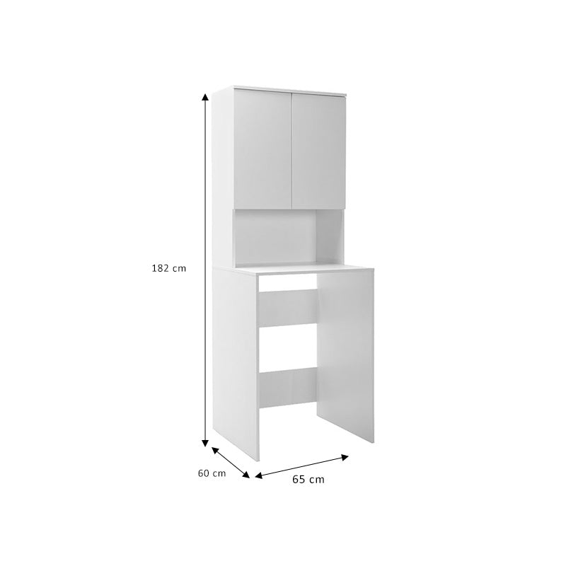 Έπιπλο πλυντηρίου Ryda  μελαμίνης λευκό 65x60x182εκ - Image 5
