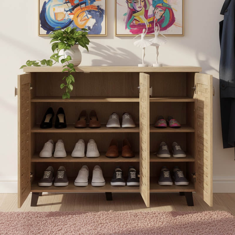 Παπουτσοθήκη-ντουλάπι MANTAM  16 ζεύγων χρώμα sonoma 115,5x40x92εκ - Pakobazaar