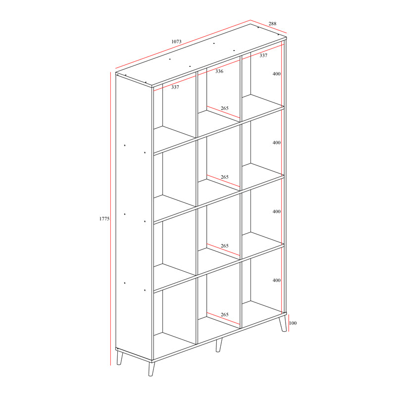 Βιβλιοθήκη FIRENZE  χρώμα sonoma 107x28,6x178εκ - Pakobazaar