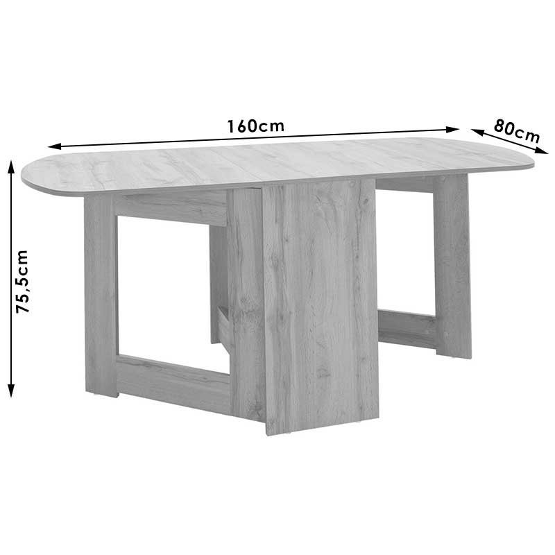 Τραπέζι Nadine  πολυμορφικό-επεκτεινόμενο χρώμα sonoma 160x80x76.5εκ - Pakobazaar