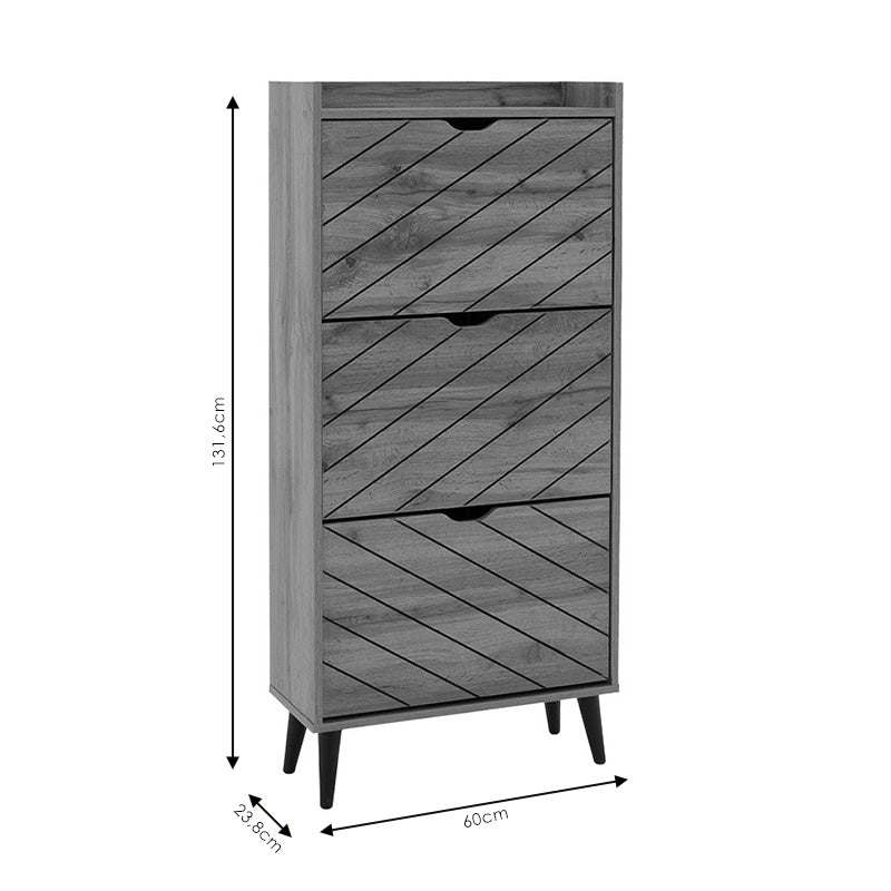 Παπουτσοθήκη Thelma  12 ζεύγων oak 60x23.8x131.6εκ - Pakobazaar