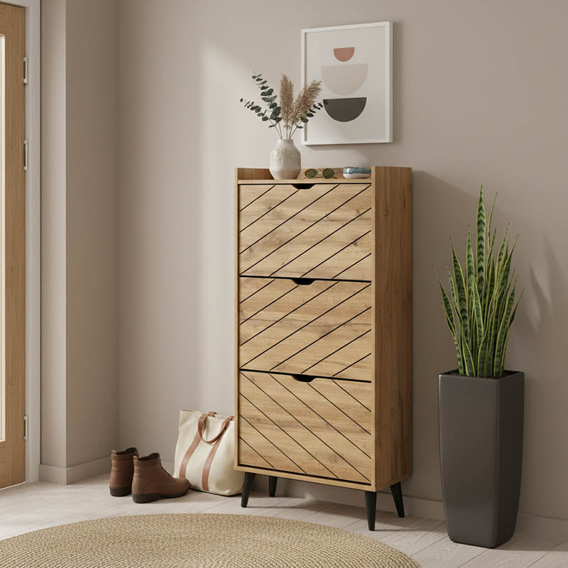 Παπουτσοθήκη Thelma  12 ζεύγων oak 60x23.8x131.6εκ - Pakobazaar