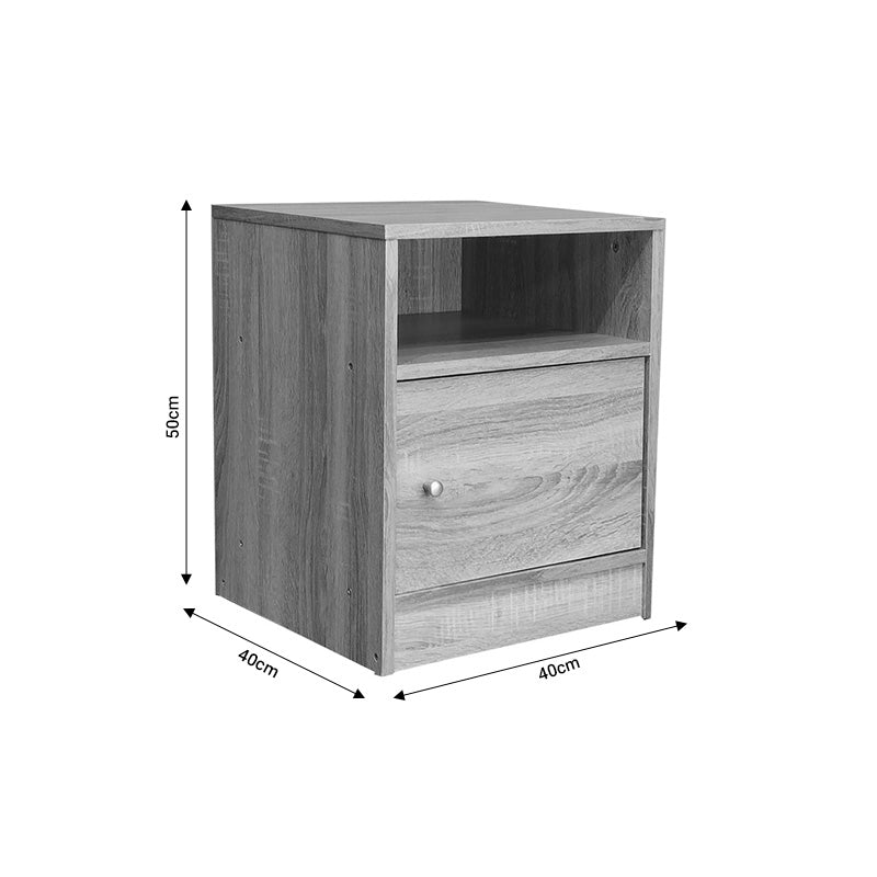 Κομοδίνο Foly  με ένα ντουλάπι sonoma 40x40x50εκ - Pakobazaar