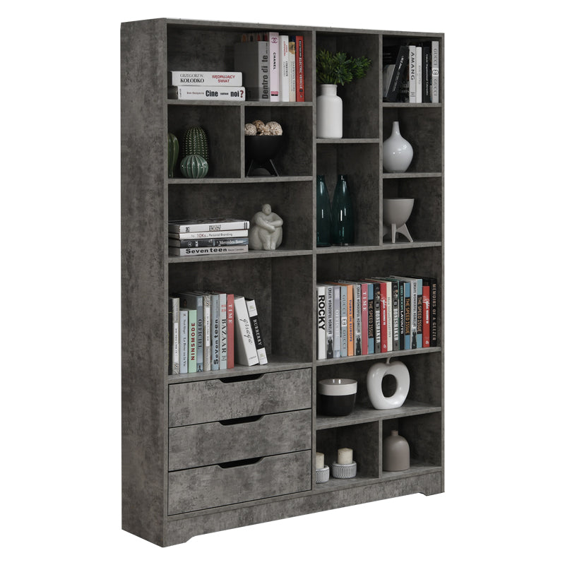 Βιβλιοθήκη Lucinda  γκρι oak 120x29.8x180.5εκ - Pakobazaar