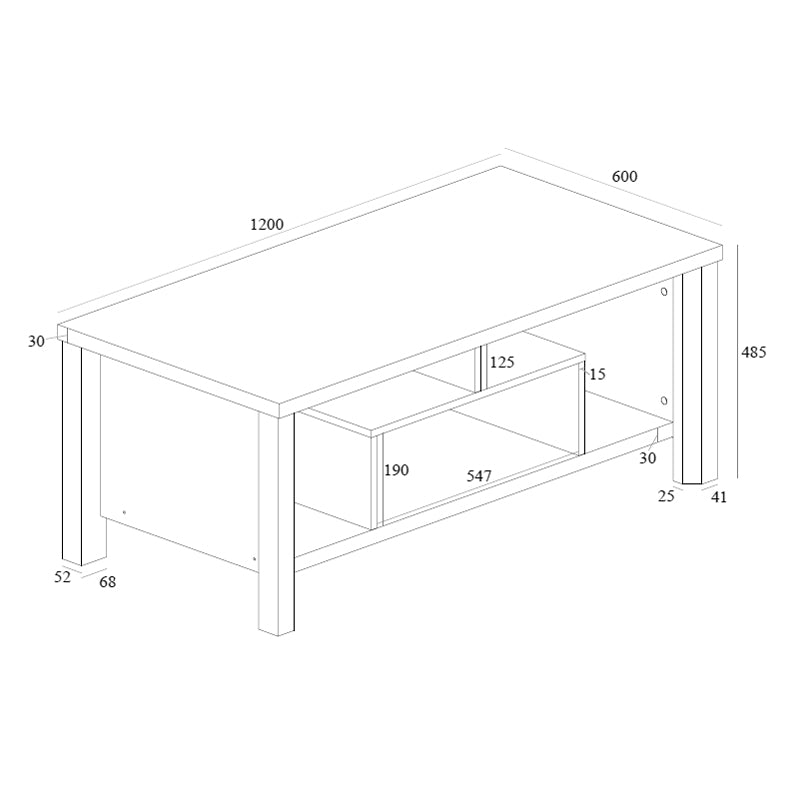 Τραπέζι σαλονιού Tracy  λευκό-γκρι 120x60x48.5εκ - Pakobazaar