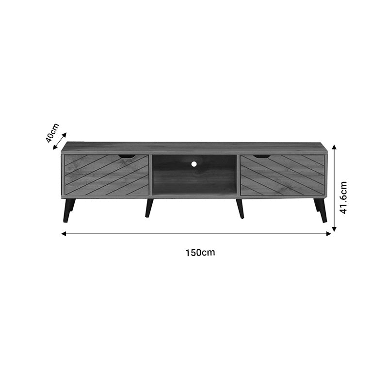 Έπιπλο τηλεόρασης Thelma  oak μελαμίνης 150x40x41.6εκ - Pakobazaar