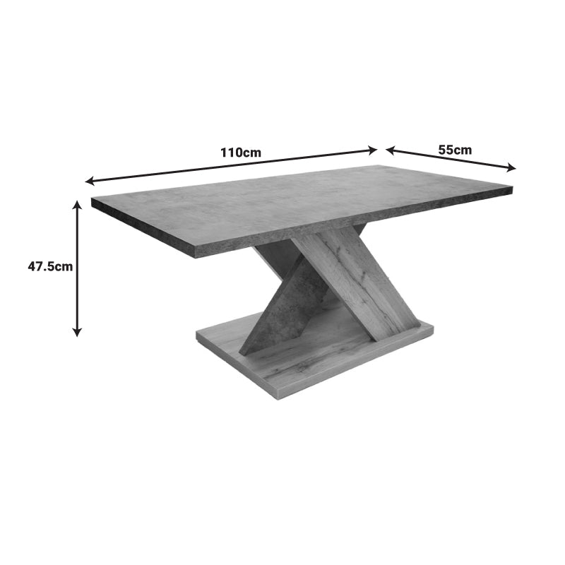 Τραπέζι σαλονιού Solange  σε γκρι-sonoma απόχρωση 110x55x47.5εκ - Pakobazaar