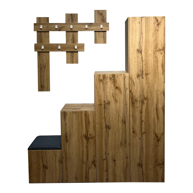 Έπιπλο εισόδου Nenich  σε oak απόχρωση 150x37x180εκ - Pakobazaar