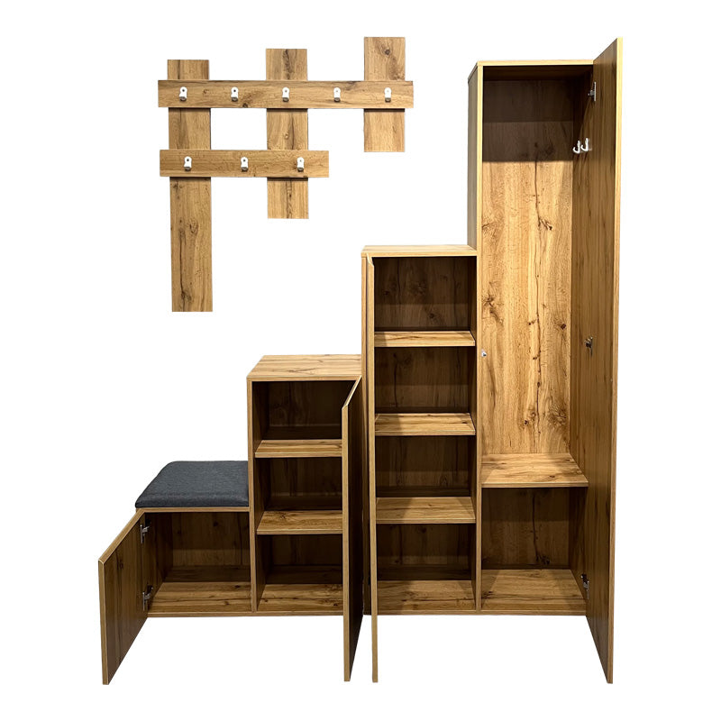 Έπιπλο εισόδου Nenich  σε oak απόχρωση 150x37x180εκ - Pakobazaar