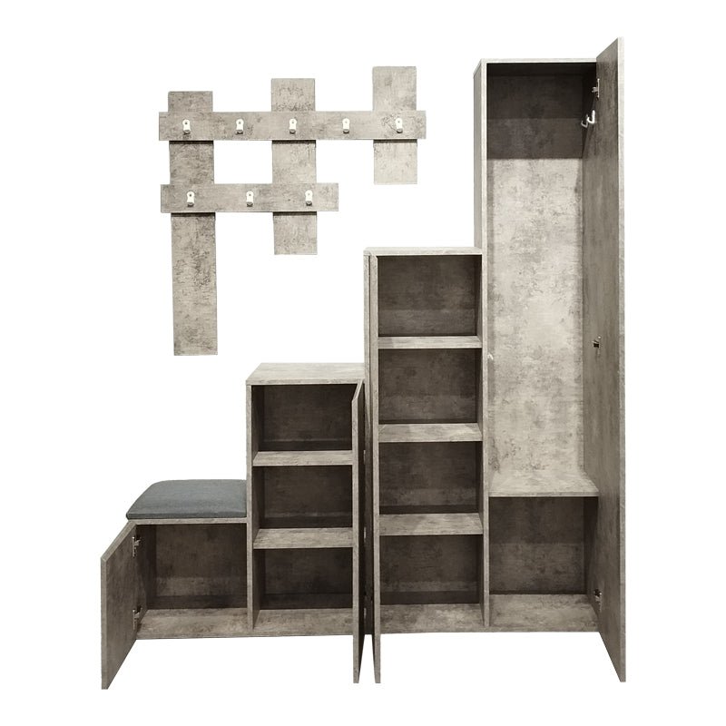 Έπιπλο εισόδου Nenich  σε γκρι oak απόχρωση 150x37x180εκ - Pakobazaar