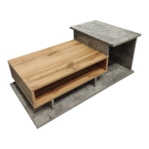 Τραπέζι σαλονιού Nuvele  σε γκρι antique-sonoma απόχρωση 90x50x35εκ - Image 4
