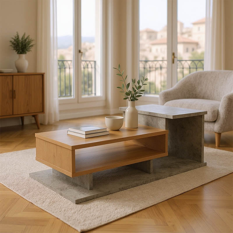 Τραπέζι σαλονιού Nuvele  σε γκρι antique-sonoma απόχρωση 90x50x35εκ - Image 1