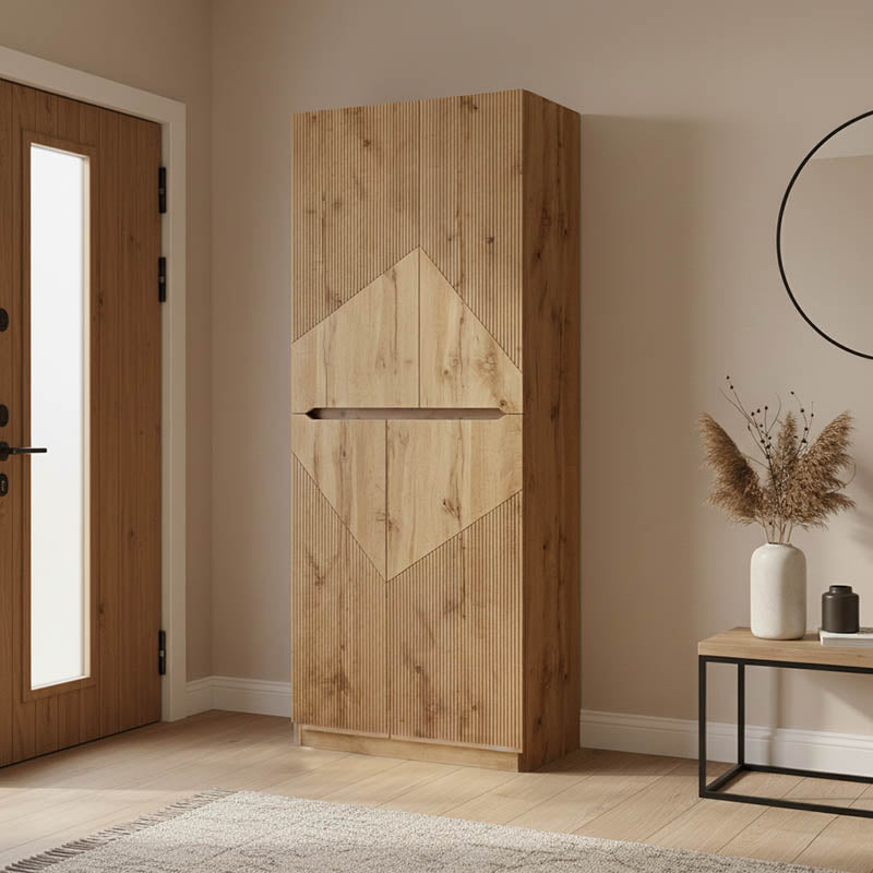 Παπουτσοθήκη-ντουλάπι Kebell  σε oak απόχρωση 71x41.5x180.4εκ - Pakobazaar