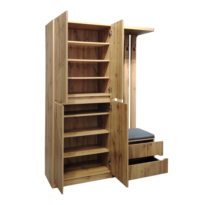 Έπιπλο εισόδου Zomie  σε oak απόχρωση 131x41.5x180.4εκ - Pakobazaar