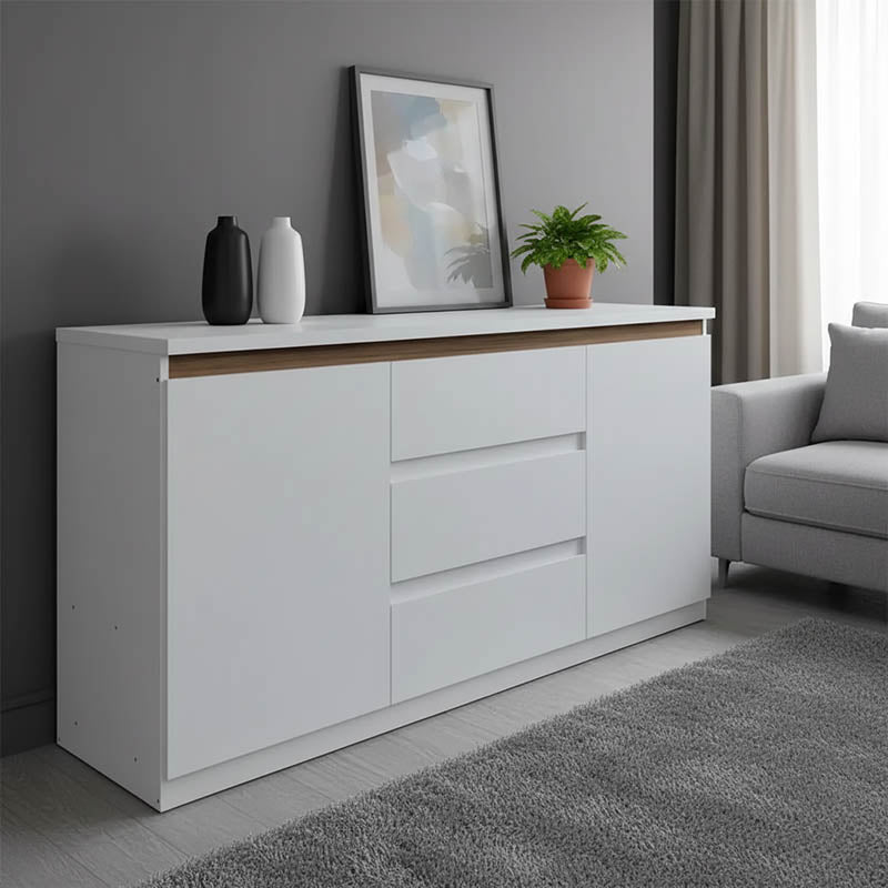 Μπουφές Chiemo  λευκό 160x40x93.6εκ - Pakobazaar