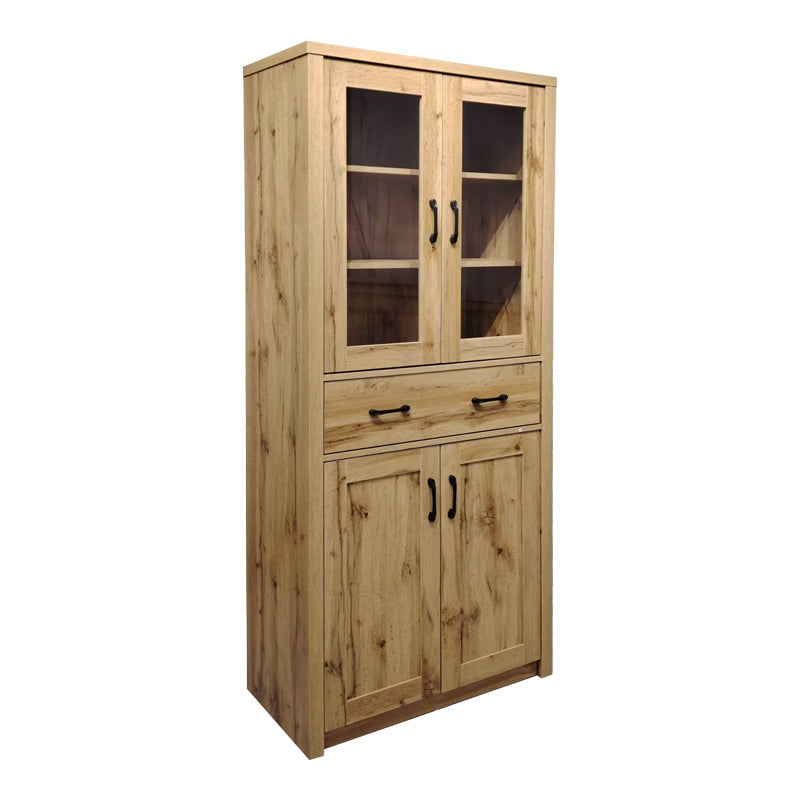 Βιτρίνα-ντουλάπα Nisso  σε oak απόχρωση 80x40x183.5εκ - Pakobazaar